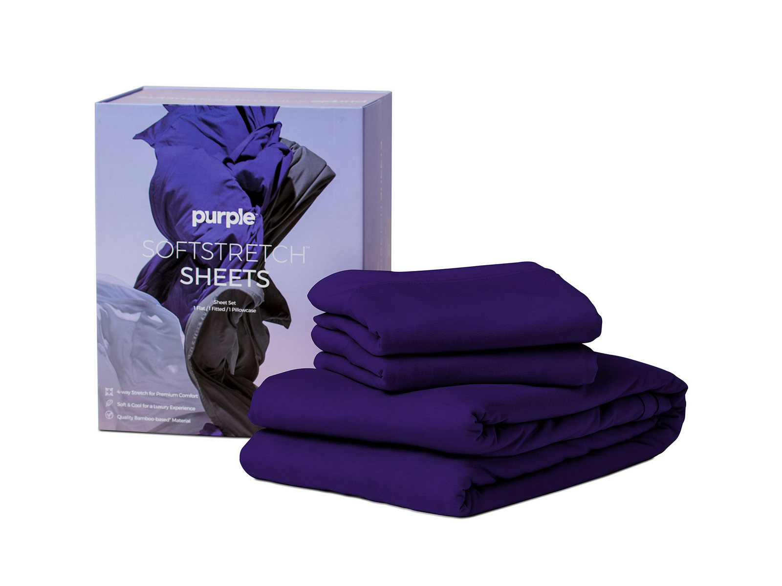 Purple Twin/Twin Extra Long SoftStretch Sheet Set | Purple